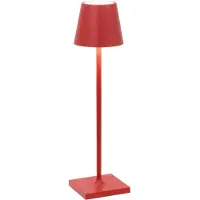 Zafferano Lampe De Table Led Rechargeable Et Dimmable Poldina Pro Micro Red Avec Autonomie Jusqu'À 12 Heures