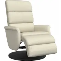 Syfax Fauteuil inclinable avec repose-pieds crème similicuir