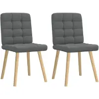 vidaXL Chaise de salle à manger 2 pcs. Tissu gris foncé