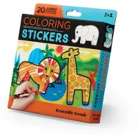 Crocodile Creek : autocollants d'animaux pour s'amuser à colorier - kit de bricolage de 20 pièces