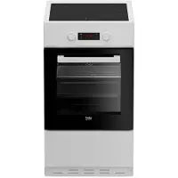 Beko FSM58301WC, Cuisinière indépendante, Noir, Blanc, Rotatif, Tactile, Blanc, Façade / Façade supérieure, LCD