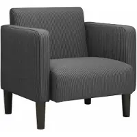 vidaXL Fauteuil avec accoudoirs gris foncé 54 cm Tissu velours côtelé