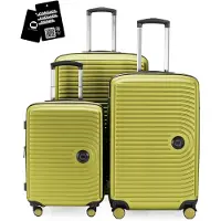 Hauptstadtkoffer MITTE - Set de bagages 3 tailles de valises + étiquette numérique pour bagages, valises à roulettes avec extension XL, set de valises pour bagages enregistrés, Farn