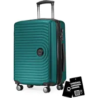 Hauptstadtkoffer Mitte - valise à main + étiquette de bagage numérique Etiquette de valise, trolley de cabine Extension XL bagage à bord Hardcase valise à main avion Carry-On 55 L,Turquoise
