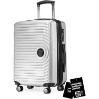 Hauptstadtkoffer Mitte - valise à main + étiquette de bagage numérique étiquette de valise, trolley de cabine extension XL bagage à bord Hardcase valise à main avion Carry-On 55 L,mat blanc