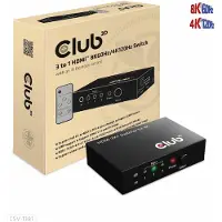 Club 3D CLUB3D 3 to 1 HDMI 8K60Hz Switch commutateur écran, clavier et souris Noir
