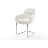 DELIFE Cantilever Pejo-Flex bouclé doux beige pied cantilever plat acier inoxydable resorts ensachés