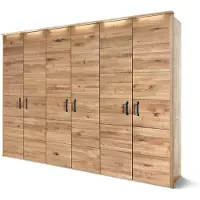MASSIVMOEBEL24.DE MASSIVMOEBEL24 | Armoire en bois de Chêne sauvage 289x60x219 naturel huilé HALMSTAD #102