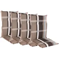 BURI 4x Coussin de chaise à dossier bas 105x50 Coussin d'assise pour fauteuil