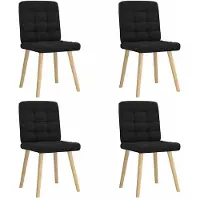 vidaXL Chaise de salle à manger 4 pcs. tissu noir