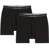 Icebreaker - Pack de 2 boxers en laine de mérinos - M Merino 150 Anatomica Boxers 2 Pack Black pour Homme en Nylon - Taille L - Noir