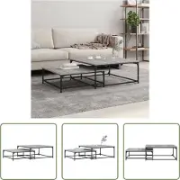 The Living Store Tables de salon 2 pcs. Gris Sonoma Matériau dérivé du bois