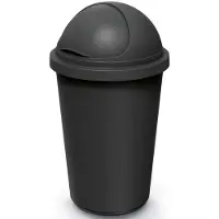 Monzana Odpadkový ko COMPACTA R Roller recyklovan erný s recyklovan erným víkem, objem 50l