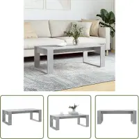 The Living Store Table basse gris béton 102x50x35 cm Bois composite