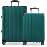 Hauptstadtkoffer Q-Damm - Set de valises Valise cabine + valise de voyage moyenne avec extension, set de 2 valises à coque rigide, 4 roulettes, Check-Im Luggage, TSA, vert aqua