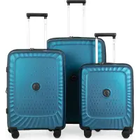 Hauptstadtkoffer - Kotti - Set de 3 valises coque dure robuste en PP recyclé Trolleys légers Polypropylène coque dure, 4 roulettes, serrure TSA,Bleu Royal