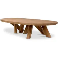 Casa Padrino Luxe Table basse en bois massif Marron 170 x 85 x H. 35 cm - Table de salon ovale en chêne - Meubles de salon - Meubles de luxe - Qualité de luxe