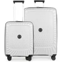 Hauptstadtkoffer Kotti - Set de valises 2 pièces, trolley à bagages à main + grande valise XL extensible, coque dure robuste, trolleys légers, set de bagages avion Check-In & Hand Luggage,Blanc