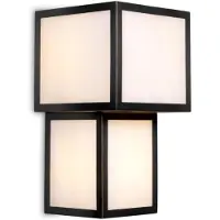Casa Padrino Applique de luxe Finition noire / albâtre L. 22 cm x P. 22cm x H. 41 cm - Luminaires de luxe