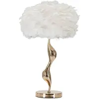Casa Padrino Lampe de table de luxe or / blanc Ø 40 x H. 63 cm