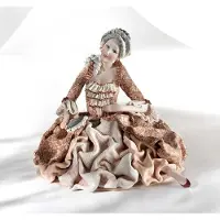 Casa Padrino Poupée décorative baroque en porcelaine Dame Multicolore H. 28 cm - Italy