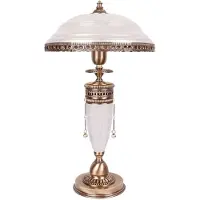 Casa Padrino Luxus Lampe de table baroque laiton patiné / blanc H. 53 cm
