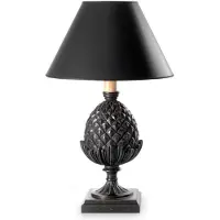 Casa Padrino Luxus Baroque Lampe de table noir antique / noir Ø 21 x H. 48,5 cm