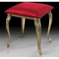 Casa Padrino Luxe Baroque Bronze Tabouret Bordeaux / Or H. 42 cm - Meubles baroques