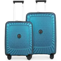 Hauptstadtkoffer Kotti - Set de valises 2 pièces, valise de bord + valise moyenne, coque dure robuste en matériau PP recyclé trolleys légers polypropylène coque dure, 4 roulettes, serrure TSA,bleu royal