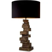 Casa Padrino Lampe de table de luxe noir / laiton vintage H. 92 cm, L. 19 cm