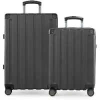 Hauptstadtkoffer Q-Damm - Set de valises Valise cabine + valise de voyage moyenne avec extension, set de 2 valises à coque rigide, 4 roulettes, Check-In Luggage, TSA, graphite