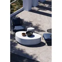 Casa Padrino Table basse de luxe en béton blanc 142 cm - Meubles de salon et de jardin