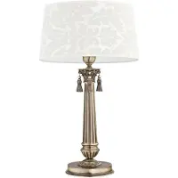 Casa Padrino Luxus Lampe de table baroque laiton patiné / blanc Ø 32 x H. 53 cm