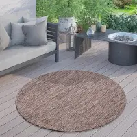 Paco Home In & Outdoor Tapis Tissu plat uni moderne résistant aux intempéries pour terrasse cuisine Motif uni Taille 80 cm Rond
