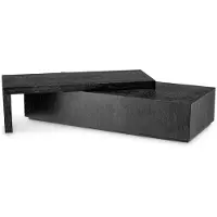 Casa Padrino Table basse de luxe Gris Noir - Table de salon en bois massif avec plateau pivotant - Meubles de salon - Meubles d'hôtel - Meubles de luxe - Ameublement de luxe