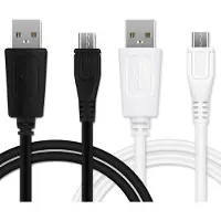 Cellonic 2x Câble Micro USB vers USB A 2.0 1A 1m compatible avec Garmin Edge 520 Plus, 820, 1000, 1030 / Dashcam 55 / Zumo 595 / Dezl 760 Navigation GPS transfert données data charge PVC noir blanc