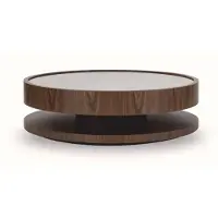 Casa Padrino Table basse de luxe avec plateau en verre Marron Ø 120 cm - Meubles de salon
