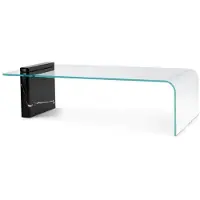 Casa Padrino Table basse de luxe avec plateau en verre Noir 133,5 cm - Meubles de Luxe