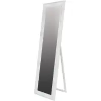 Casa Padrino Miroir baroque sur pied blanc / or 50 x h. 180 cm - Miroir fait main avec cadre en bois & magnifiques décorations