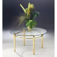 Casa Padrino Table basse de luxe en laiton avec plateau en verre Ø 90 cm - Italy