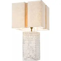 Casa Padrino Lampe de table de luxe en céramique avec abat-jour Blanc antique / Beige H. 79 cm