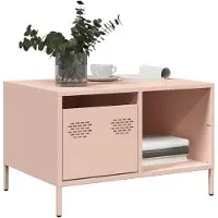 vidaXL Table basse rose 68,5x50x43,5 cm Acier laminé à froid