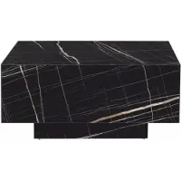 Casa Padrino Table basse de luxe en marbre noir 104 cm - Meubles de salon