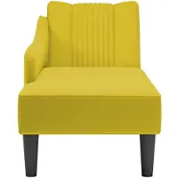 vidaXL Chaise longue avec accoudoir à droite jaune velours
