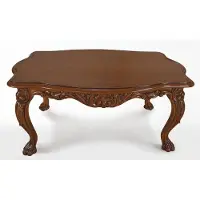Casa Padrino Luxe Table basse baroque brun foncé 120 cm - Meubles de salon de style baroque