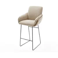 DELIFE Chaise-de-bar Luan-Flex mélange de matériaux boue piétement traîneau métal ressorts ensachés