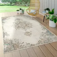 Paco Home Tapis d'extérieur résistant aux intempéries Balcon Salon Cuisine Motif oriental vintage Crème Dimensions 60 x 100 cm