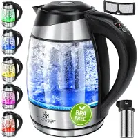 Kesser Bouilloire en acier inoxydable de 1,8 litre, 2200W, avec fonction de maintien au chaud