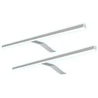 Kalb Material für Möbel kalb | Luminaire LED à poser en acier inoxydable, lumière neutre chaude, pour éclairage d'armoire, chromé, lot de 2, blanc neutre