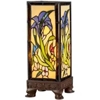 Casa Padrino Luxe Lampe de Table Tiffany Marron / Multicolore 13 x 13 x H. 37 cm - Fait main de 327 pièces